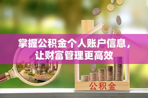 淄川掌握公积金个人账户信息，让财富管理更高效